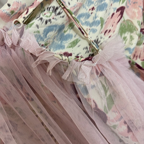 ASOS tulle midi dress in floral print - Picture 4 of 13